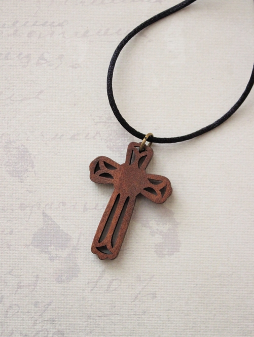 Tau cross necklace 2 cm in Assisi olive wood | online sales on HOLYART.com